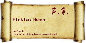 Pinkics Hunor névjegykártya