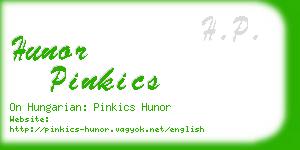 hunor pinkics business card